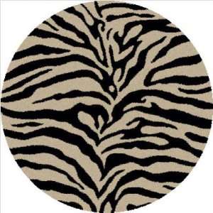   Shaggy Zebra Black Shag Round Rug Size: 67 Round: Furniture & Decor