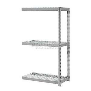 Expandable Add On Rack 48x18x84 Gray With 3 Level Wire Deck 1500lb Cap 