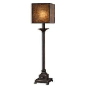   Meora Buffet Lamp In Lightly Rustic Bronze Metal w/ Gold Highlights