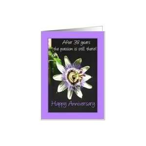  38th Anniversary passion flower Card: Health & Personal 