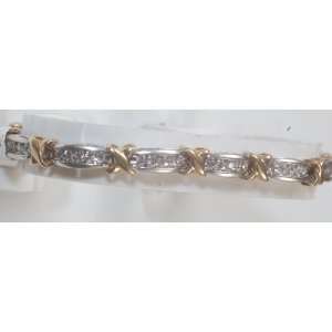    2ct Diamond & Two Tone Gold Ladys Bracelet, Brand New: Jewelry