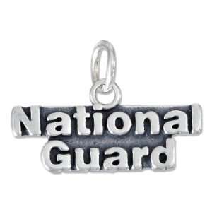  Sterling Silver Antiqued National Guard Charm: Jewelry