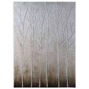 Uttermost 50 Inch Sterling Trees Hand Painted Oil Painting Hanging 