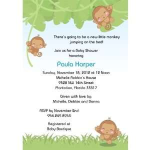  Monkeying Around Baby Shower Invitations   Set of 20: Baby