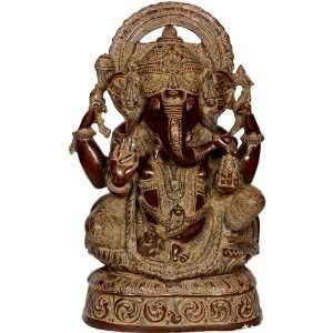  Ekadanta Vijay Ganesha   Brass Sculpture: Home & Kitchen