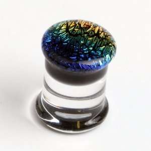  Dichro Solid Pyrex Plug in Rainbow, in 00g (Gauge), Sold 