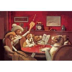   : vintage art Dog Poker   This Game Is Over   00015 5: Home & Kitchen