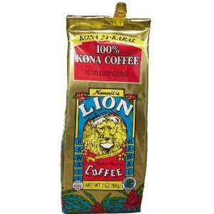 LION Award Winning 100% Pure Kona, 24 Karat Coffee, Ground:  