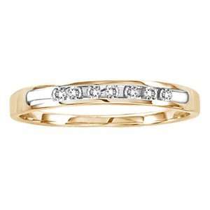  1/10 Carat Diamond 14k Yellow Gold Wedding Ring: Jewelry