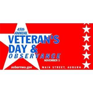  3x6 Vinyl Banner   Veterans Day Parade & Observance 