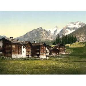 Vintage Travel Poster   Saas Fee Sennhutten Valais Alps of Switzerland 
