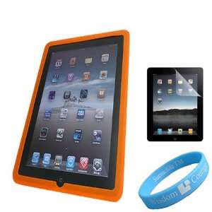  Skin Orange Case for Apple iPad + Screen Protector + Wristband