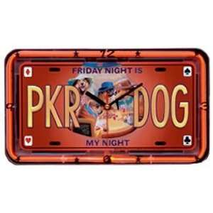    Dogs Playing Poker Neon Wall Clock SS 08619: Home & Kitchen