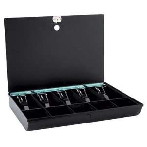  Cash Box/ Drawer Tray with Locking Cover, Black, EA 