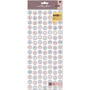  Alphabets & Numbers Stickers Red & Blue 448/Pk: Home 