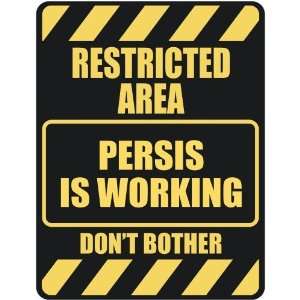   RESTRICTED AREA PERSIS IS WORKING  PARKING SIGN: Home 