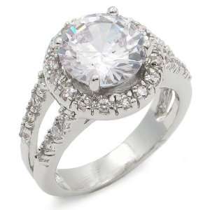  Prong Set 2.75 Carat Round CZ Engagement Ring: Jewelry