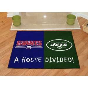  NY Giants   NY Jets House Divided Rugs 34x45 Sports 