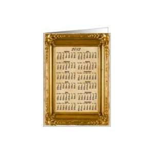  Happy New Year Calendar for 2012, Ornately Framed Card 