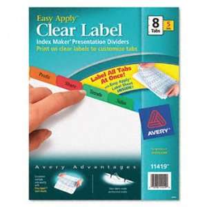  New Avery 11419   Index Maker Divider w/Multicolor Tabs, 8 