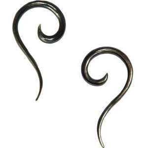   Organic Black Mother of Pearl Tail Spiral Hanger Plugs 12 Gauge (2mm