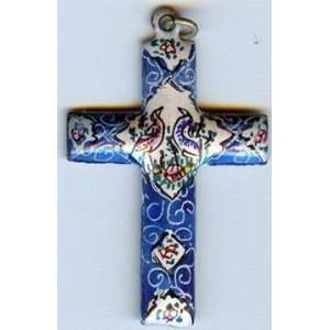  1460 Persian Hand Painted Christian Cross Mina Karee 
