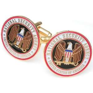  National Security Agency Seal Gold Plated Cuff Links 