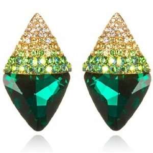   Glamorous Emerald Green Triangle Shaped Earrings   HALF OFF!: Jewelry