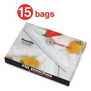 SousVide Supreme Zip Pouches + Vacuum Seal Valve Gallon/3.8 Liter 