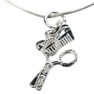  Hairdresser Silver Charm Necklace: Jewelry