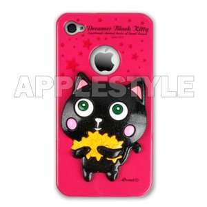  3D Cat iPhone 4/4S PU Case   Original   HOT PINK Cell 