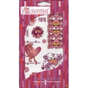  Pink Panther Temporary Tattoos   1 Sheet: Beauty