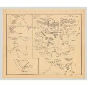  Original 1892 Antique Map Bundle of 3~ Claremont POinsert 