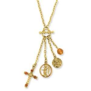  Gold Tone Toggle Necklace: Jewelry