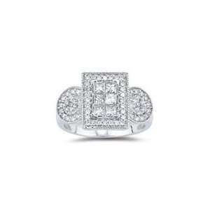  1.30 Cts Diamond Ring in 14K White Gold 3.5: Jewelry