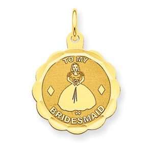    14K Bridesmaid Charm   Measures 22.1x15.5mm   JewelryWeb: Jewelry
