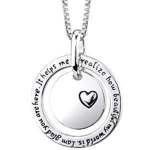   Me To Realize How Beautiful My World Is Circle Pendant, 18 Jewelry