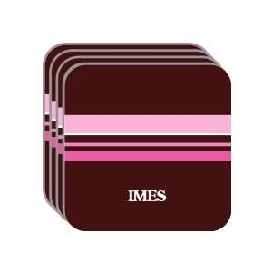 Personal Name Gift   IMES Set of 4 Mini Mousepad Coasters (pink 