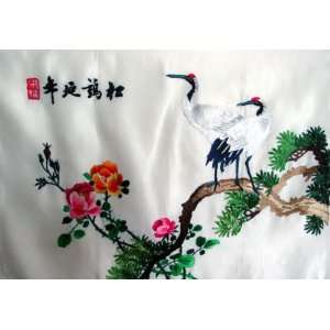   Beautiful Chinese Hunan Silk Embroidery Flower Cranes: Everything Else