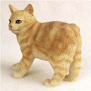  Manx, Red Tabby Original Cat Figurine (4in 5in): Home 