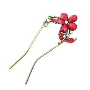  Czech Rhinestone 2 Prong Hair Stick Fork Flower: Beauty