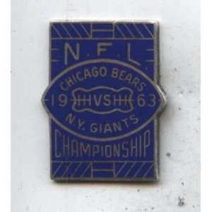  1963 NFL Championship Game Press Pin Bears vs. Giants 