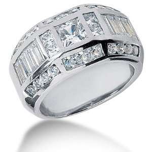  3.55 Ct Men Diamond Ring Wedding Band Bagutte Cut Channel 