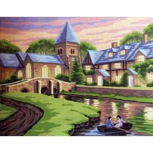  LEISURELY BOAT RIDE NEEDLEPOINT CANVAS Arts, Crafts 