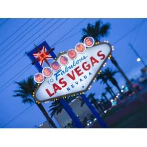 Nevada, Las Vegas, Welcome to Fabulous Las Vegas Sign, Defocussed, USA 