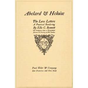  1908 Abelard & Heloise Ella C. Bennett Title Love Poem 