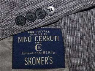 42L Nino Cerruti RUE ROYALE Black Gray Tweed BUSINESS SUIT men 