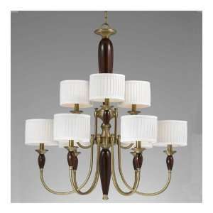 Triarch 32714 English Manor 9 Light Chandeliers in Burnished Brass 