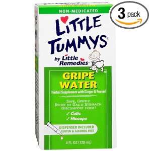  Little Tummys Gripe Water, Liquid, 4 ounce Bottles (Pack 