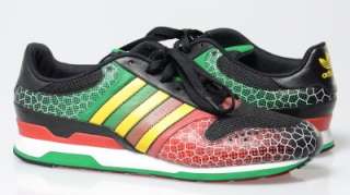 New Addidas Mens Green / Black / Red Leather Run 10.5  
